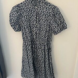 J. Crew Navy and White Floral Top